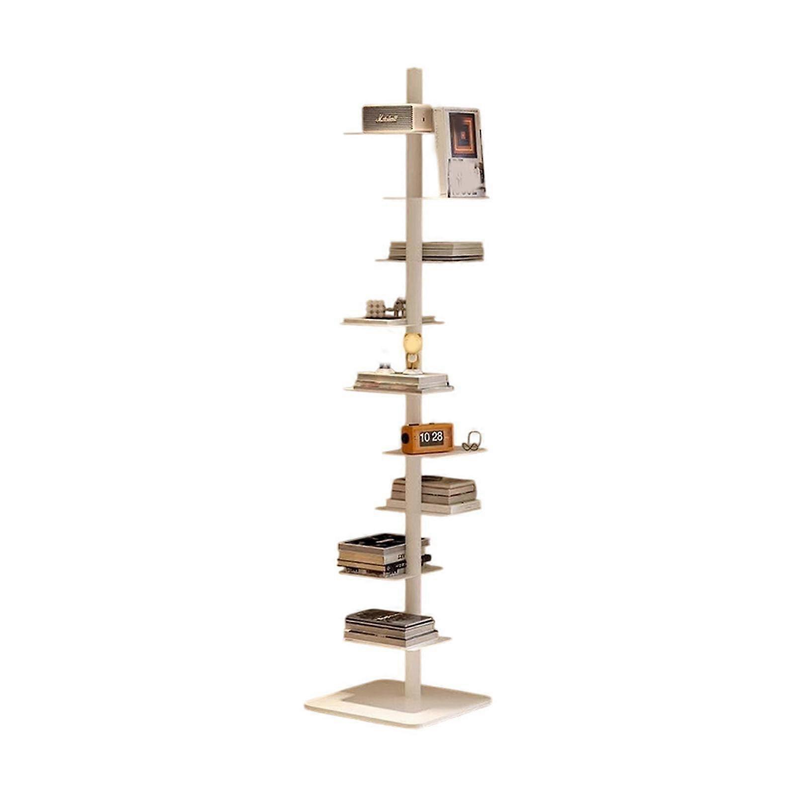 9 Tier Rotating Bookshelf with 360° Trays, SpaceSaving Vertical Metal Frame for Corner Storage
