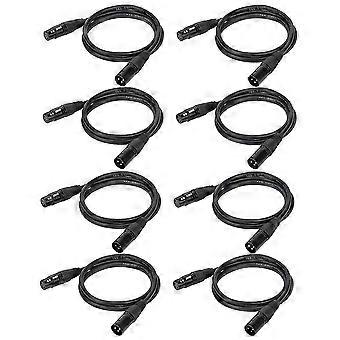 6,5 Fuß / 2 M DMX-Kabel, 8 Stück 3-polige DMX-Kabel, DMX-Drähte, DMX512 XLR-Stecker zu Buchse Bühnenlichtsignal