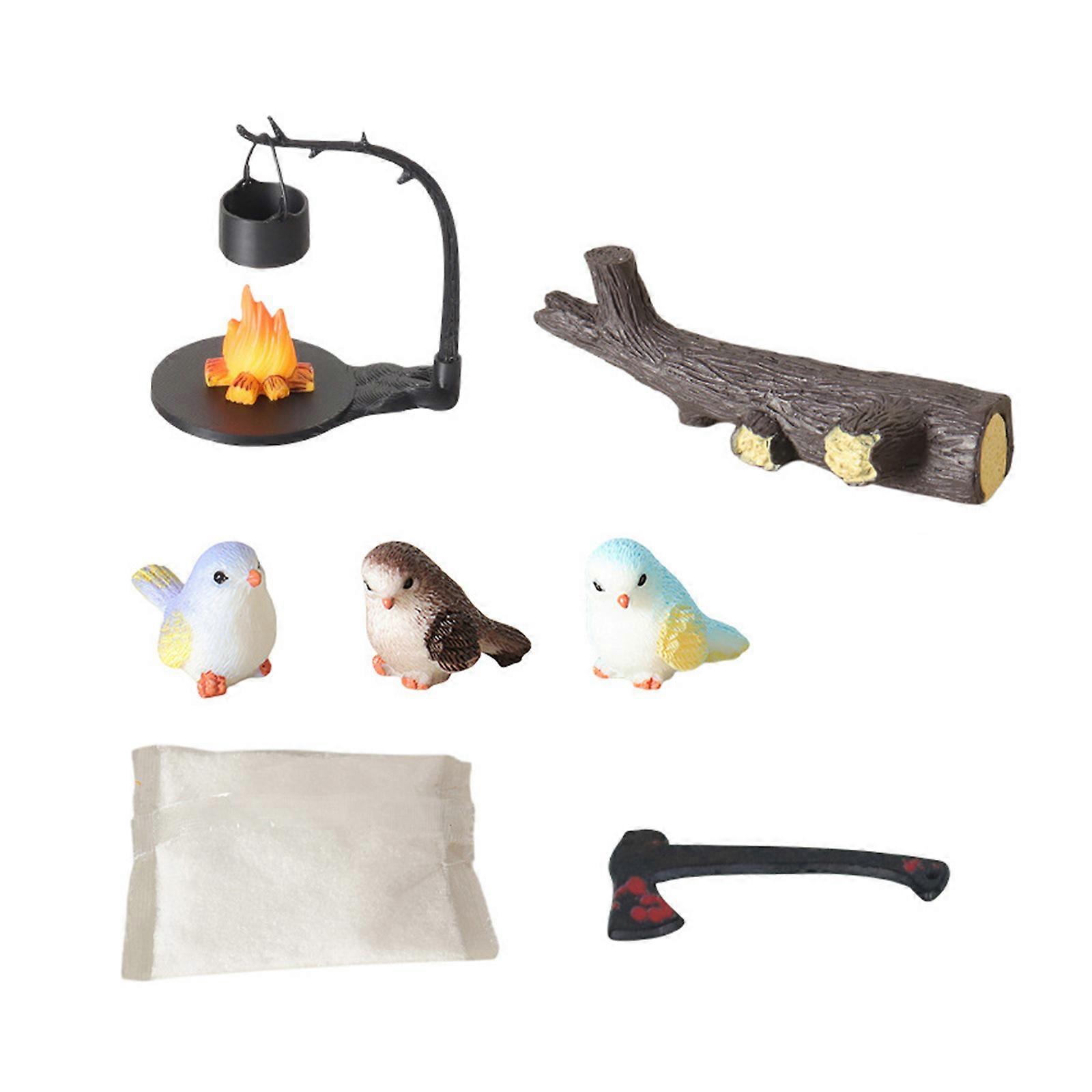 Collapsible Mini Camping Cookware Set With Realistic Fire Simulation And Educational Assembly For Model Scene  8 piece set