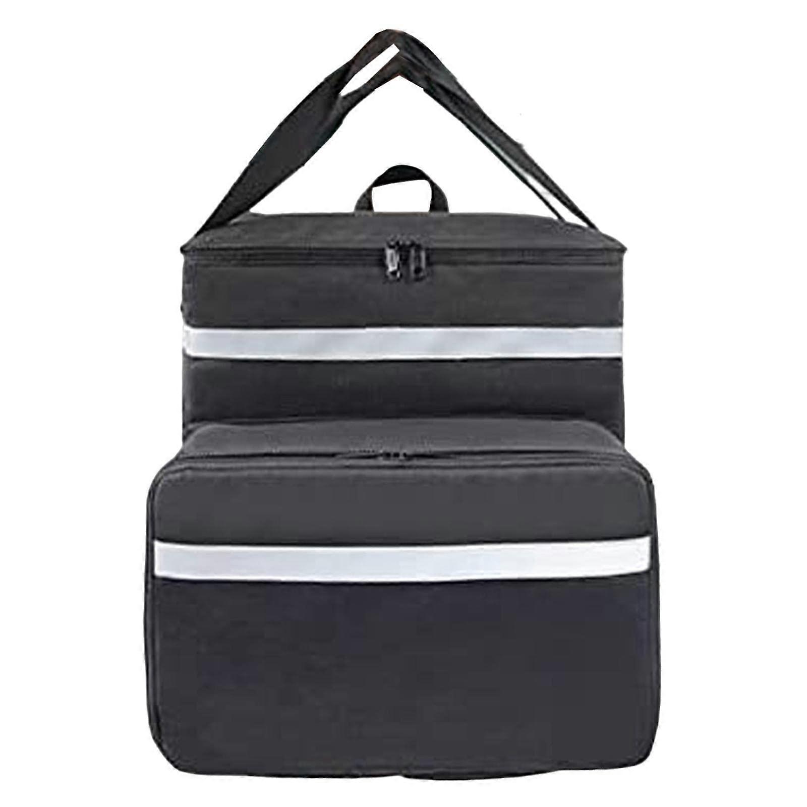 Large Insulated Pizza Delivery Backpack with Waterproof Thermal Design, Foldable, Reflective Strips