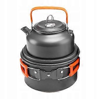 Ensemble de vaisselle de camping 2026 : casserole, bouilloire et poêle.