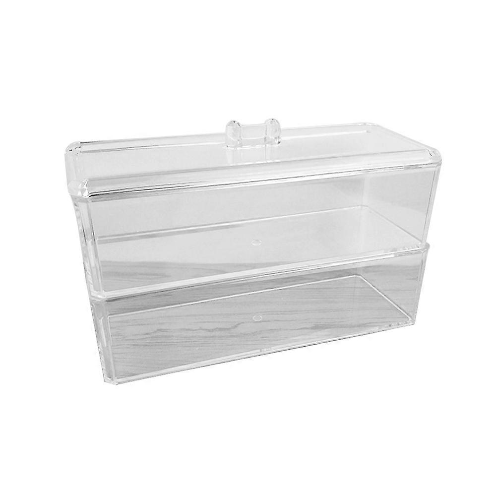 Acrylic Cosmetics Box Transparent Double Layer for Storage Use Cover