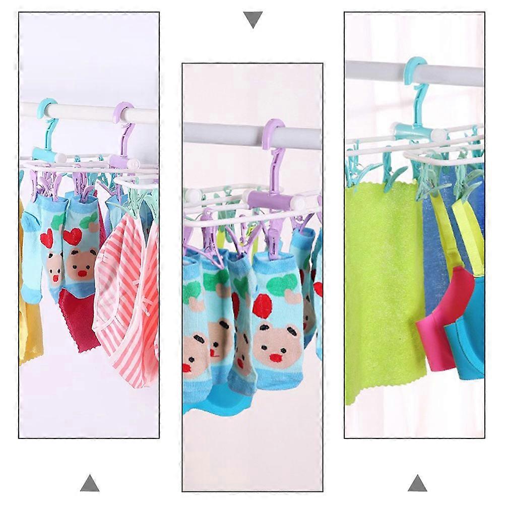 Clothes Hanger Windproof Drying Rack for Clothes Storage 2Pcs Plastic