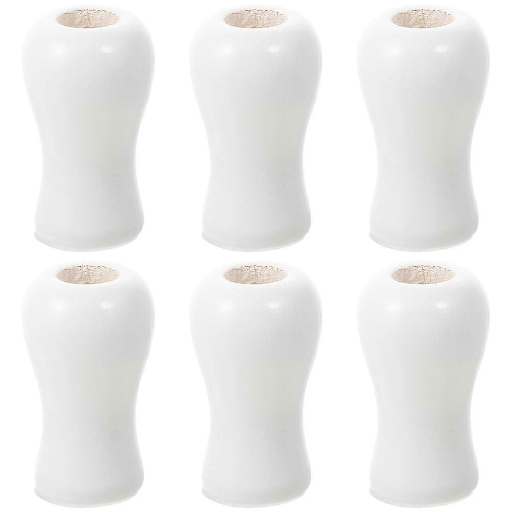 Window Blinds White Cord Knobs, 6pcs Wood Blinds Pull Cord Knobs, Cord Tassels For Blinds Window Cord Knobs Drops Pulls End Replacement Pendant