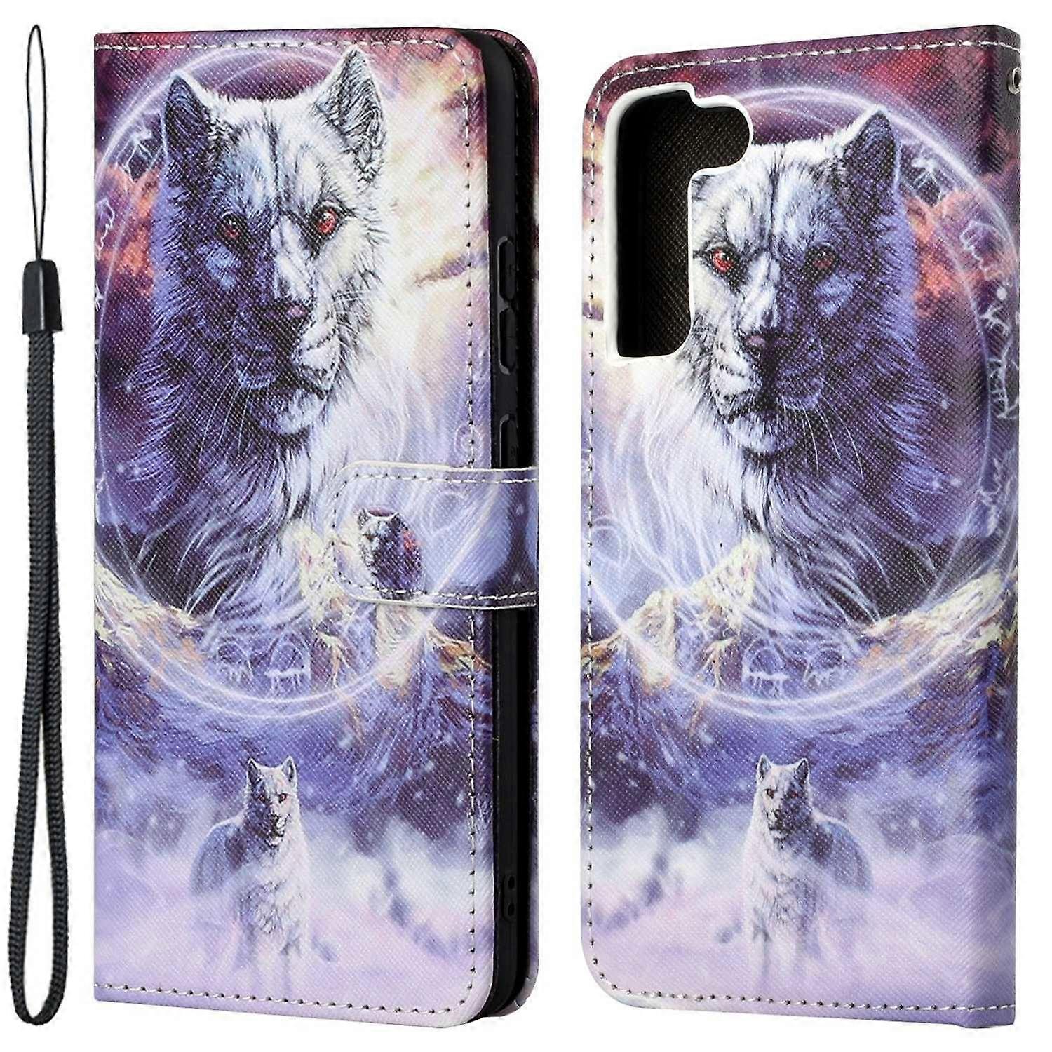 For Samsung Galaxy S23 Cross Texture PU Leather Scratch Proof Cover 3D Pattern Printing Foldable Sta