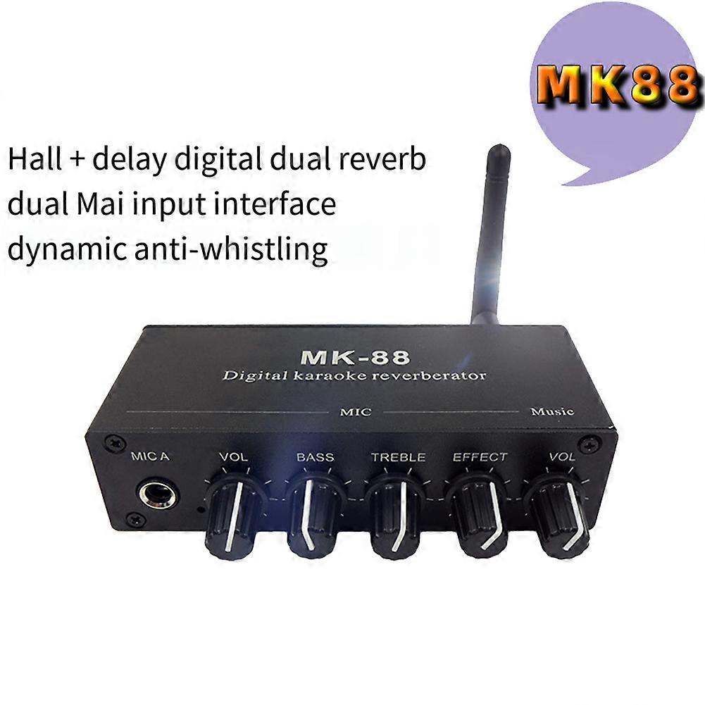MK-88 6.5mm Microphone Reverb Effect Bluetooth Coaxial Decoder Stereo Preamplifier Audio Amplifier Mixing Board