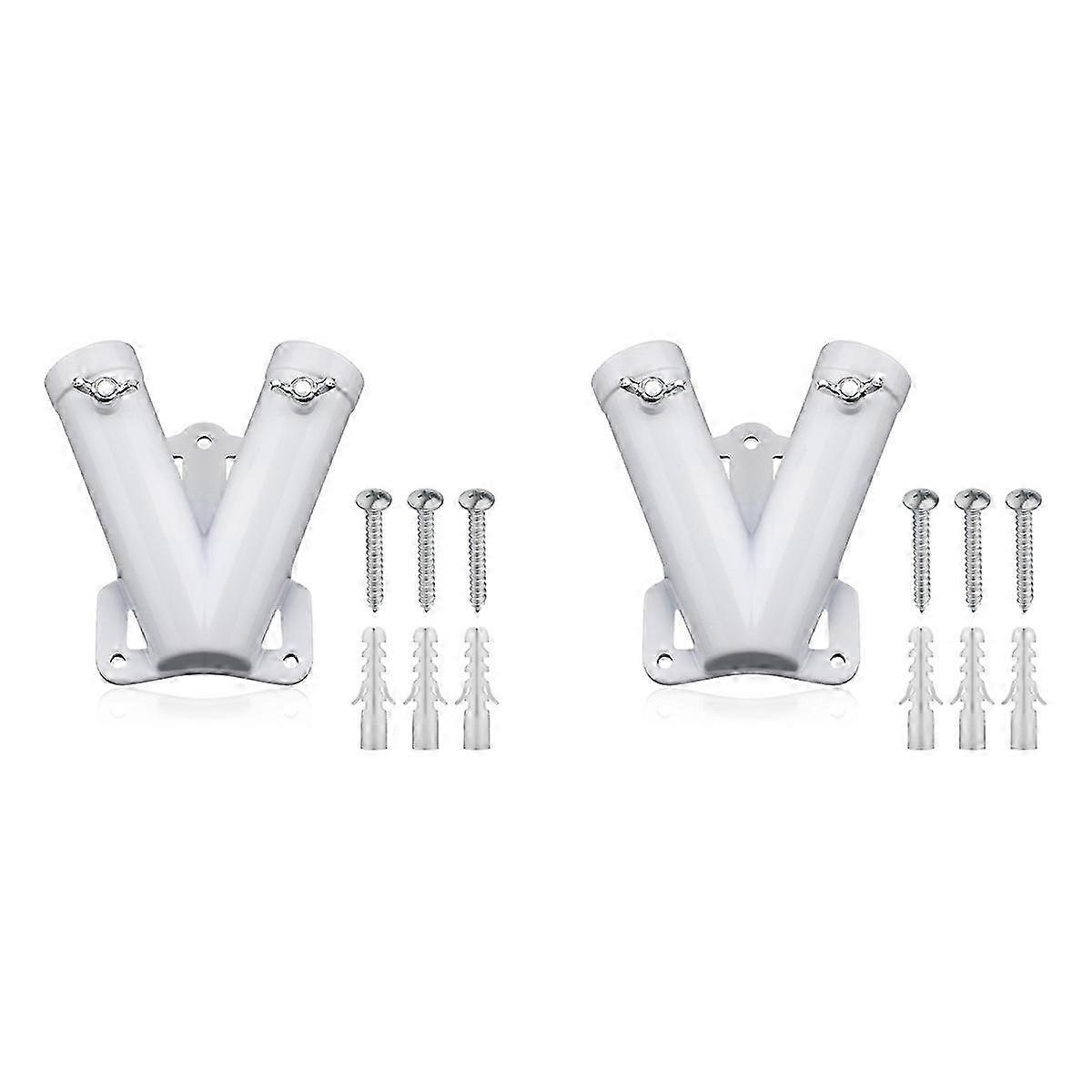 Double FlagPole Bracket Holder, V Shape Flagpole Wall Mount Bracket