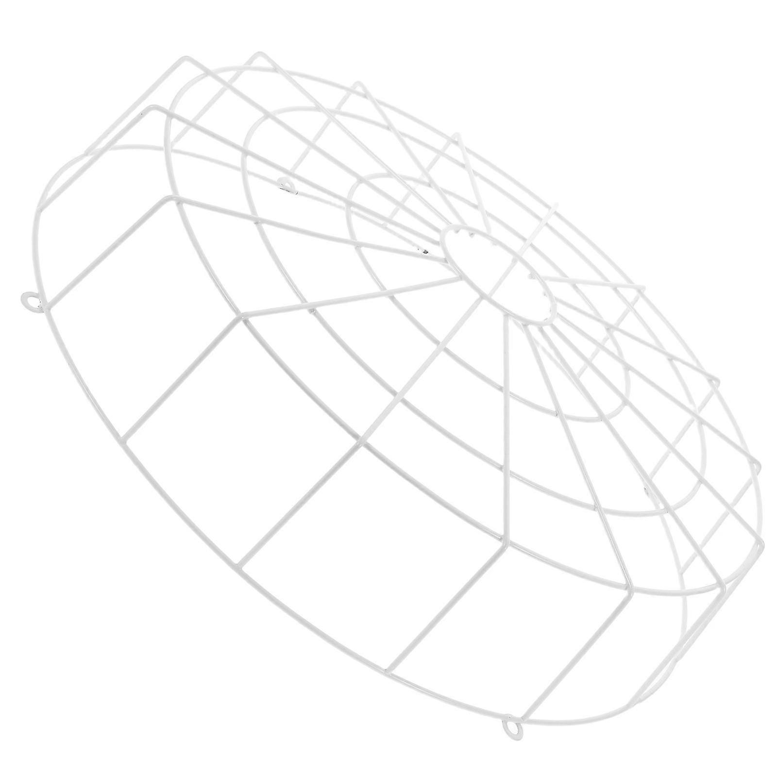 Ceiling Light Fixture Protective Cover for Safety Use White Iron