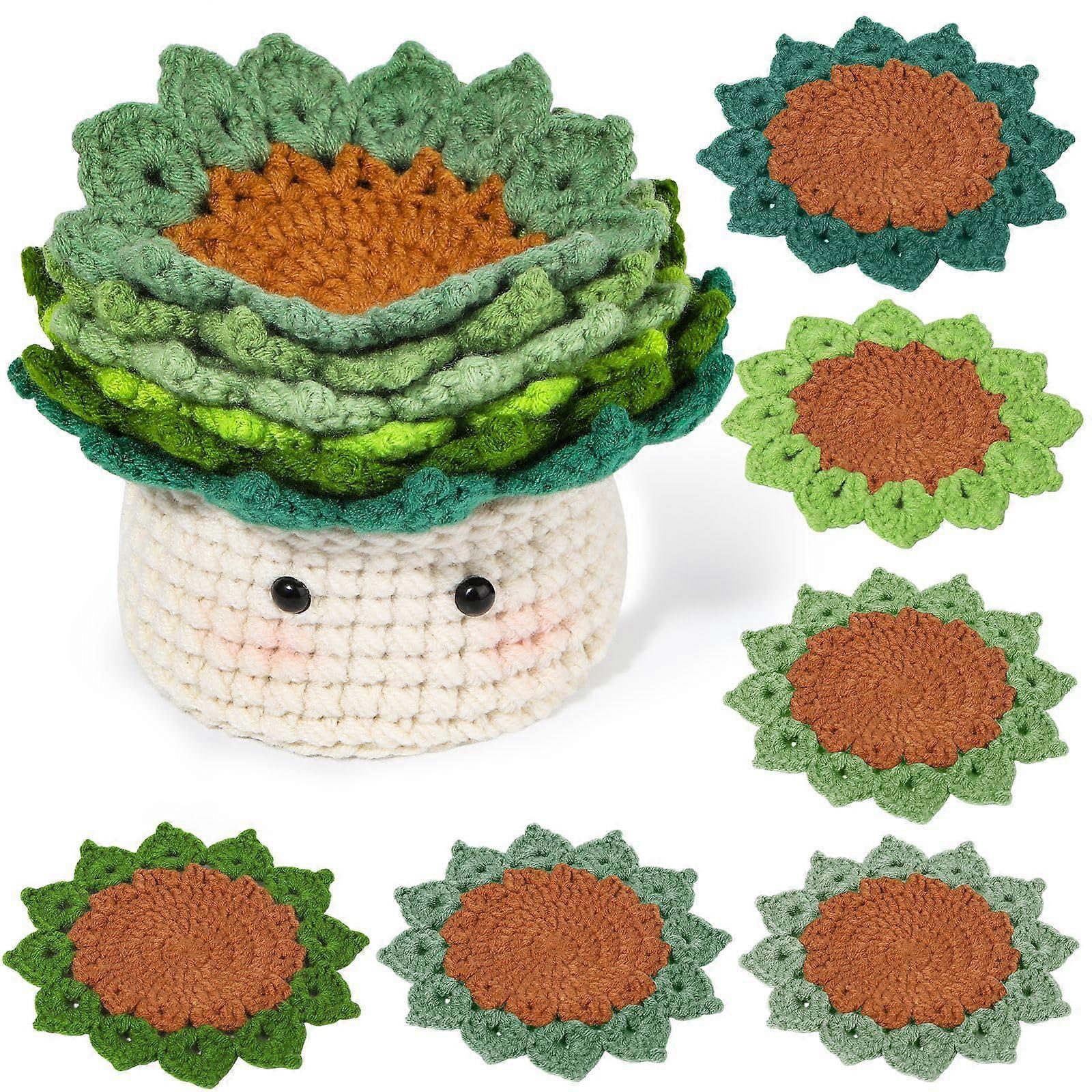 Crochet Kit for Beginners with StepbyStep Video Guide, Coaster and Plant Pot DIY Set