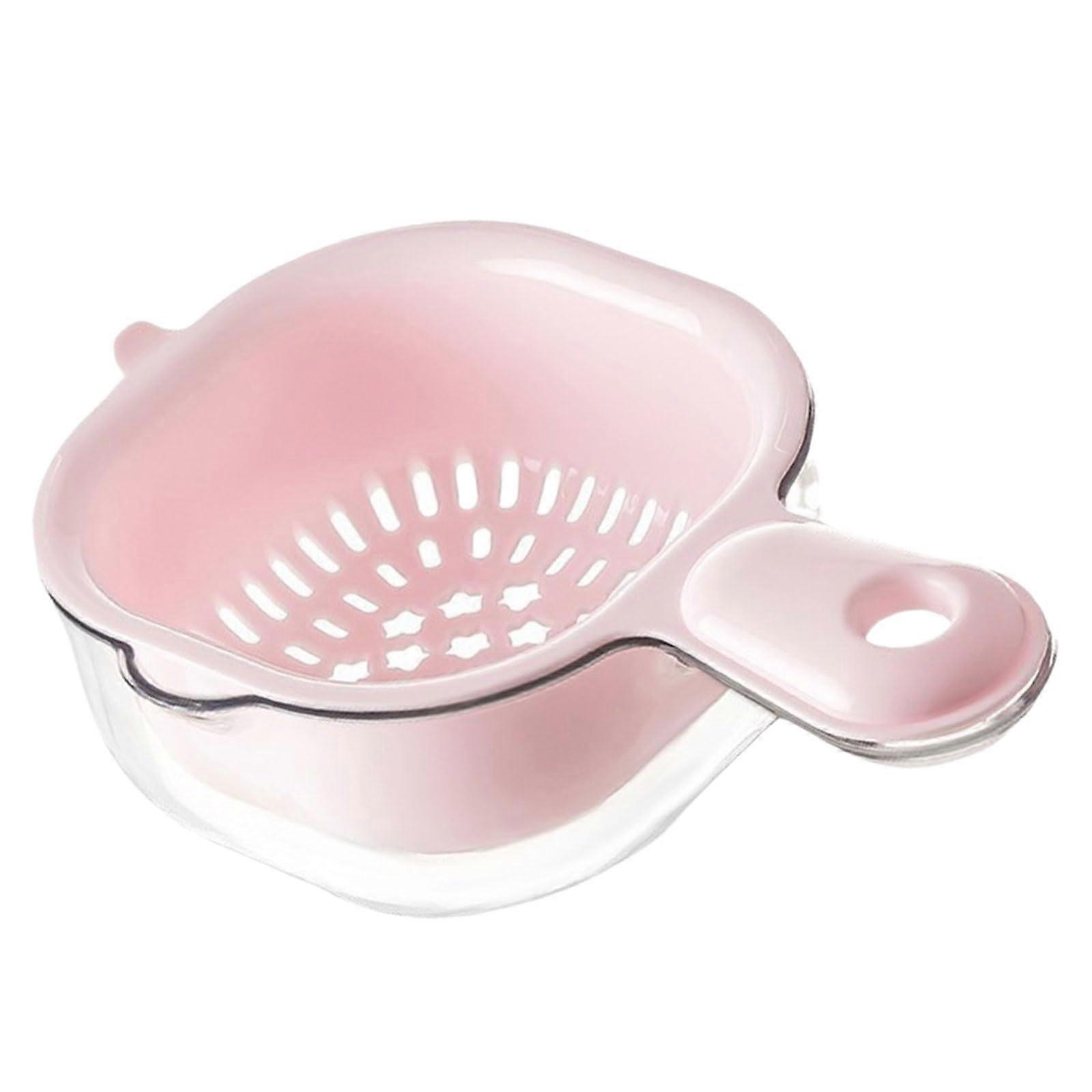 Fruit Strainer Bowl Double Layer Design with Handle Detachable Sieve for Kitchen Washing