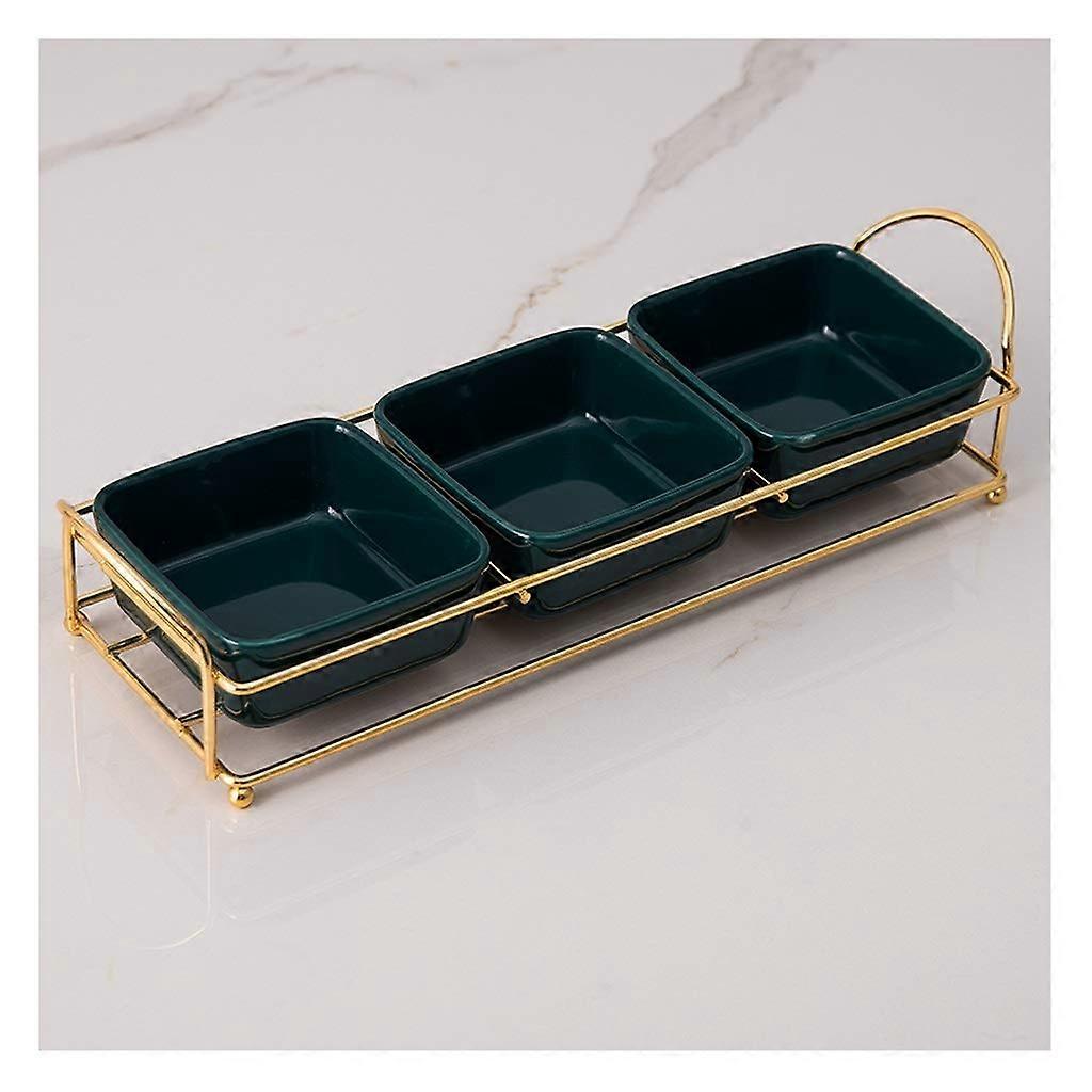 Ceramic Snack Plate with Stand, Stackable Fruit Serving Platter for Living Room and Party Use