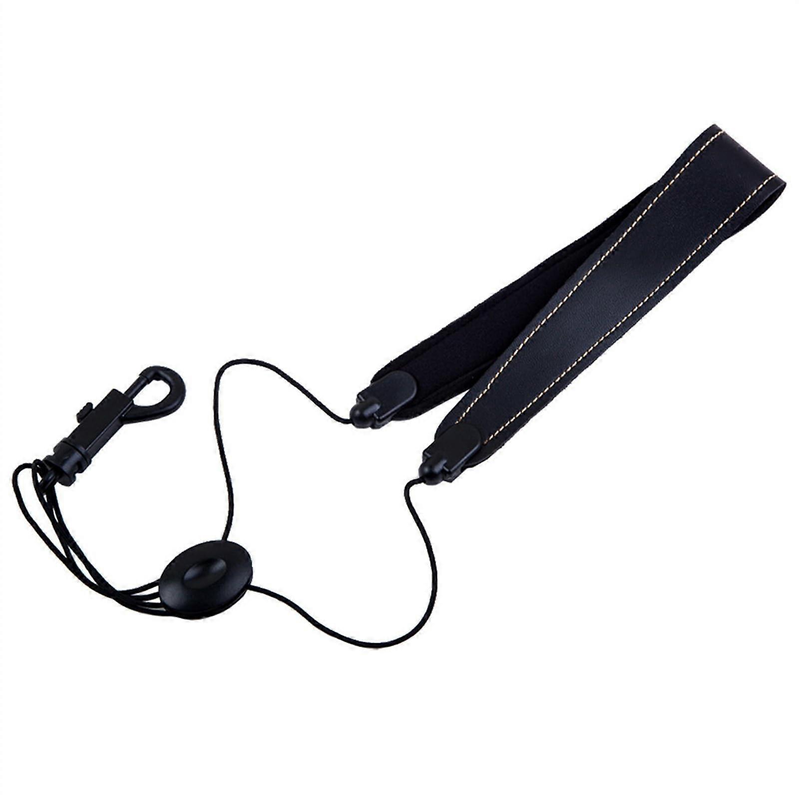 Adjustable Leather Saxophone Neck Strap with Durable Design for Performers, Reduced Neck Pressure