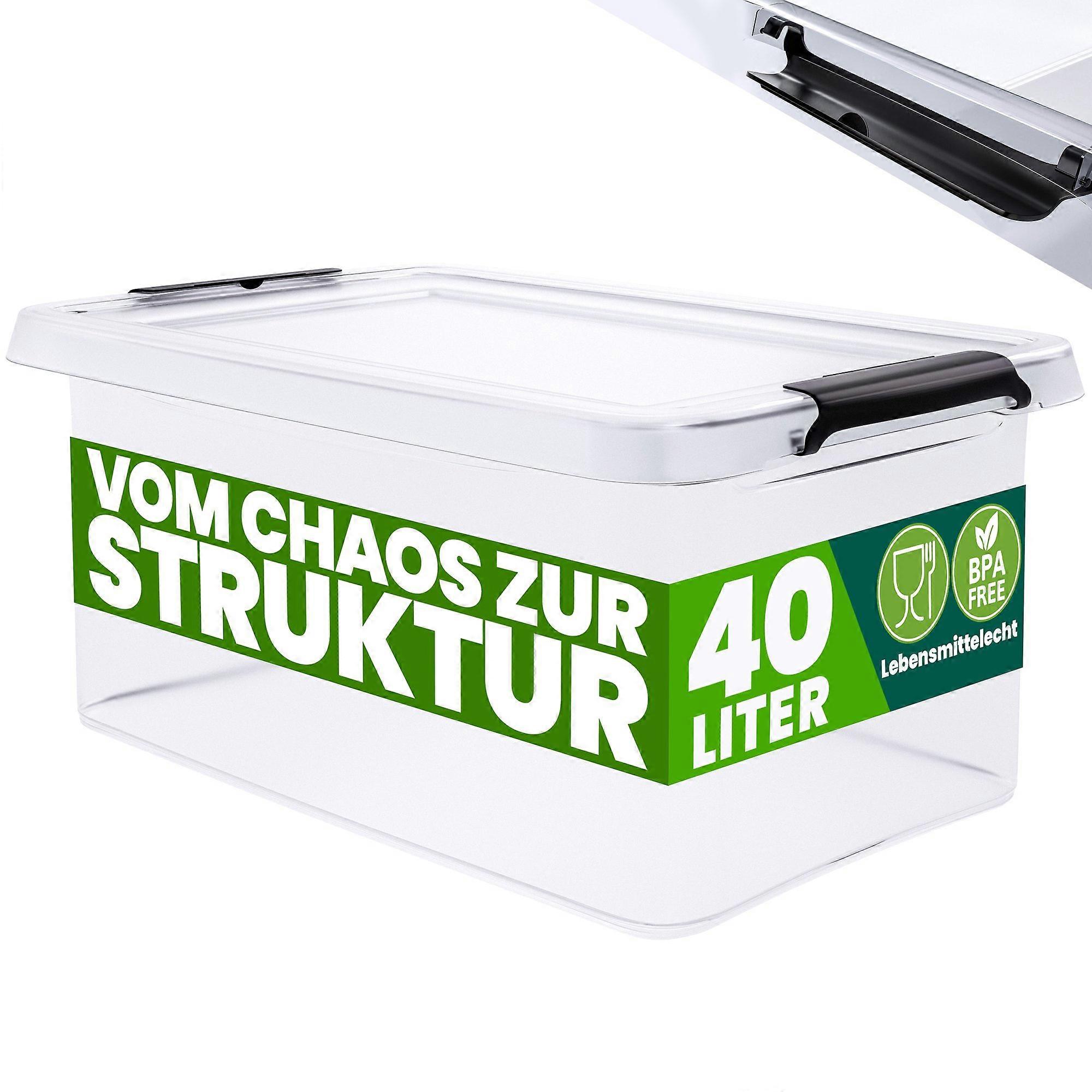 Storage box transparent 58x39x26cm 40L stackable
