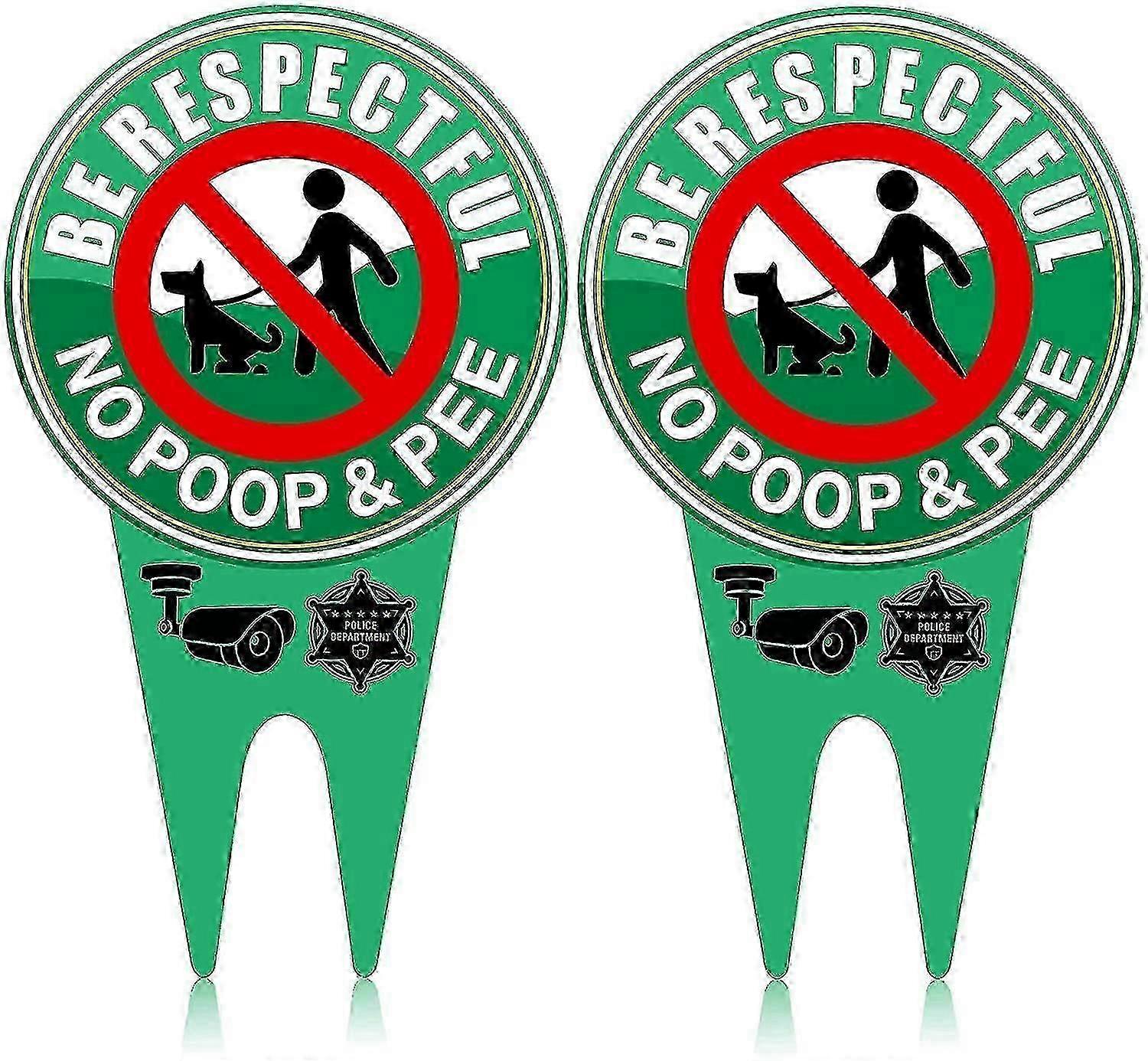 2pcs Sinais Reflexivos de Jardim para Cães Sem Cocô com Estaca