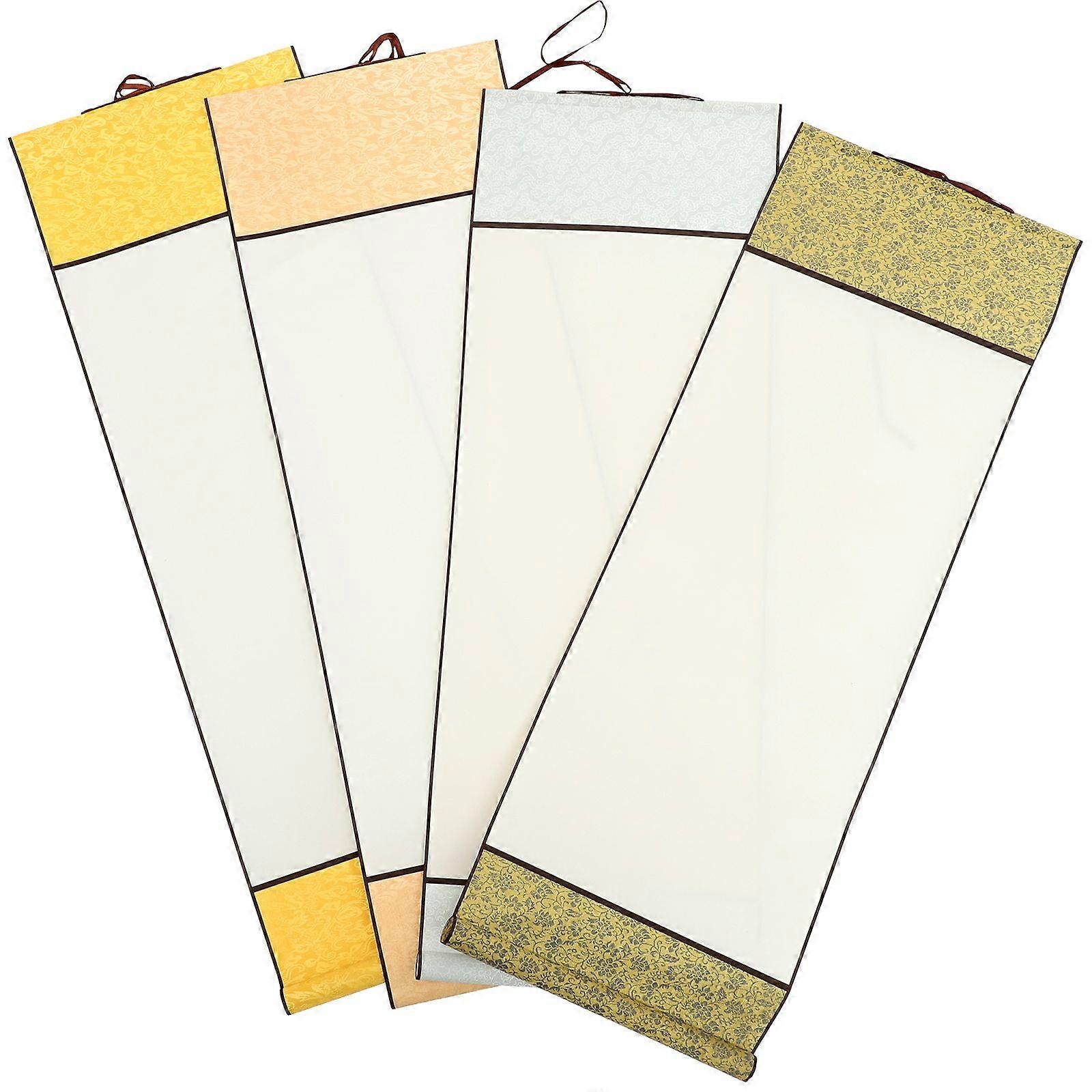 4Pcs Blank Calligraphy Paper Multi-function Blank Scroll Chinese Painting Scroll Unique Painting Paper