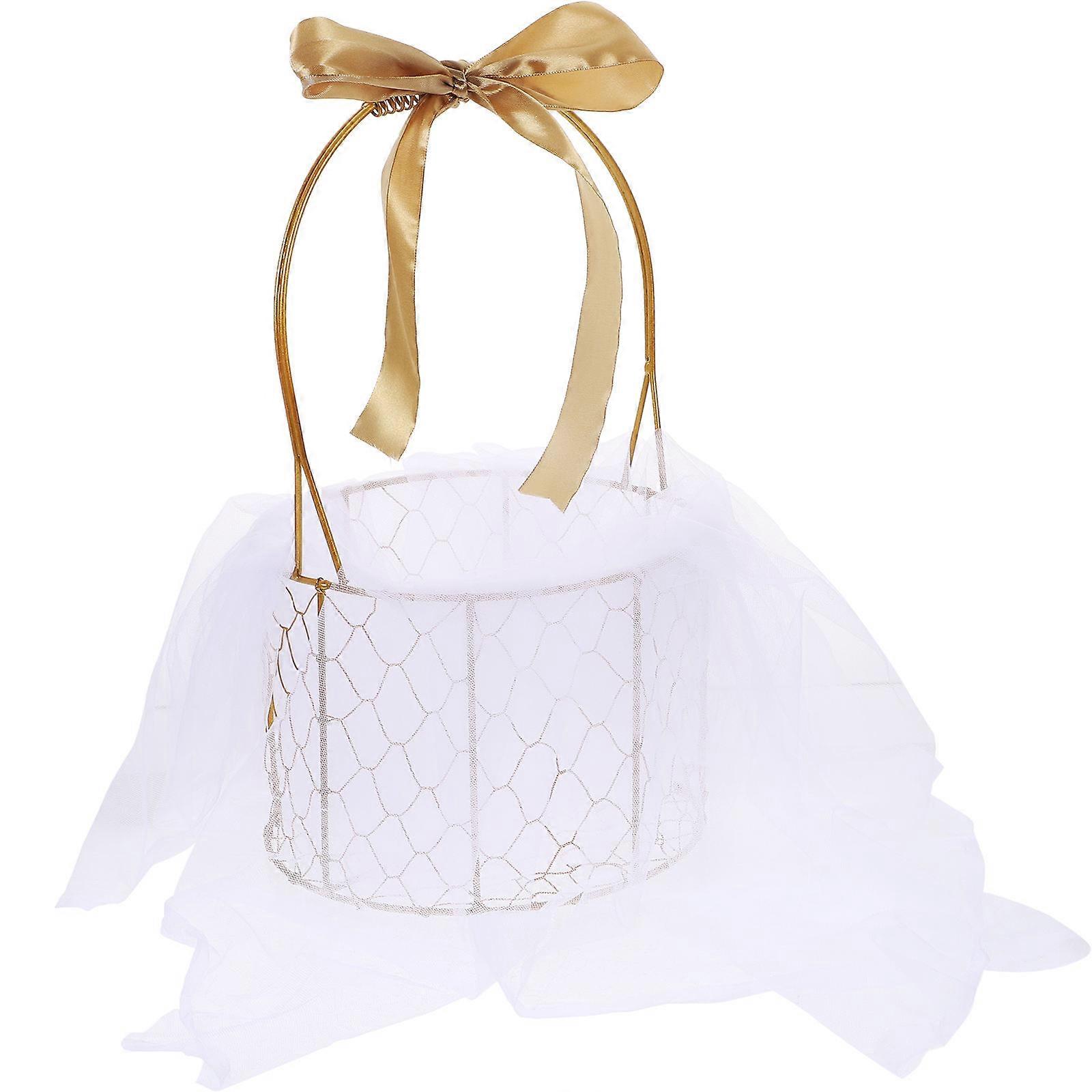 Gift Baskets Empty Metal Iron Basket for Wedding Party with Handle