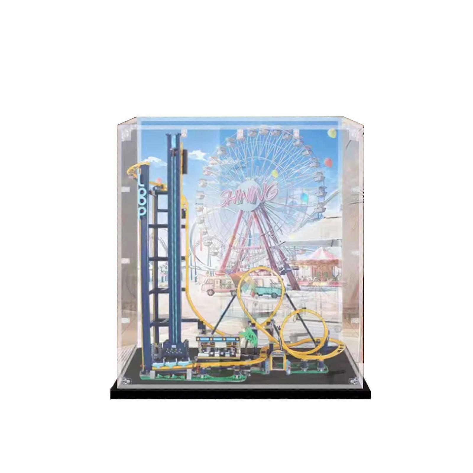 Acrylic Display Case for  10303 Roller Coaster, Dustproof Clear Box with Stable Support