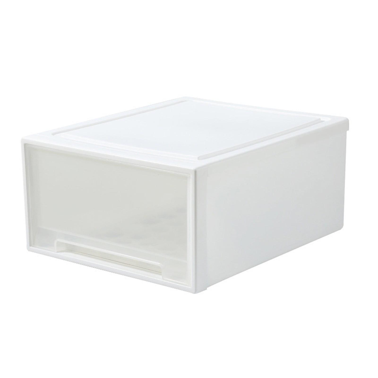 17.8 Quart Stacking Storage Drawer,Rotating Drawer Storage Box with Clear Front & Safety Stop