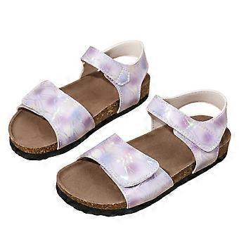Sommerliche Mädchen-Sandalen in großen Größen mit bunten Prints – bequeme Sandalen für draußen, ideal für Strand und Freizeit. Modische Größe: 3–3,5 Jahre