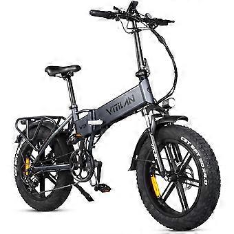 Vitilan V3 2.0 gray Electric Bike 48V 13Ah 20x4 Fat Tyre Shimano 7 Speed Off Road