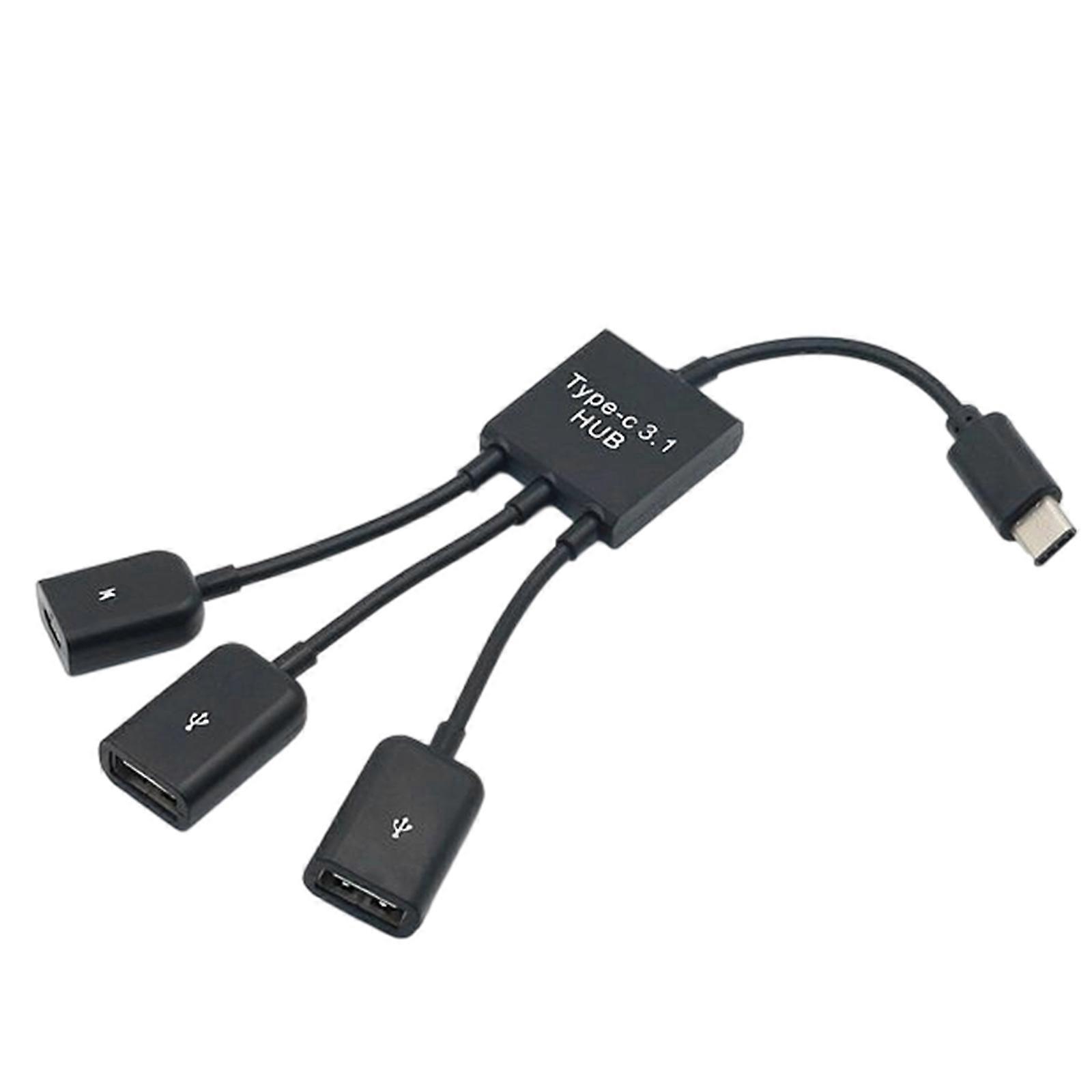 Thin Type C Extension Hub PVC Construction Adapters Cable Perfect for Professional Phones Tablets and Computers Use Multicolor