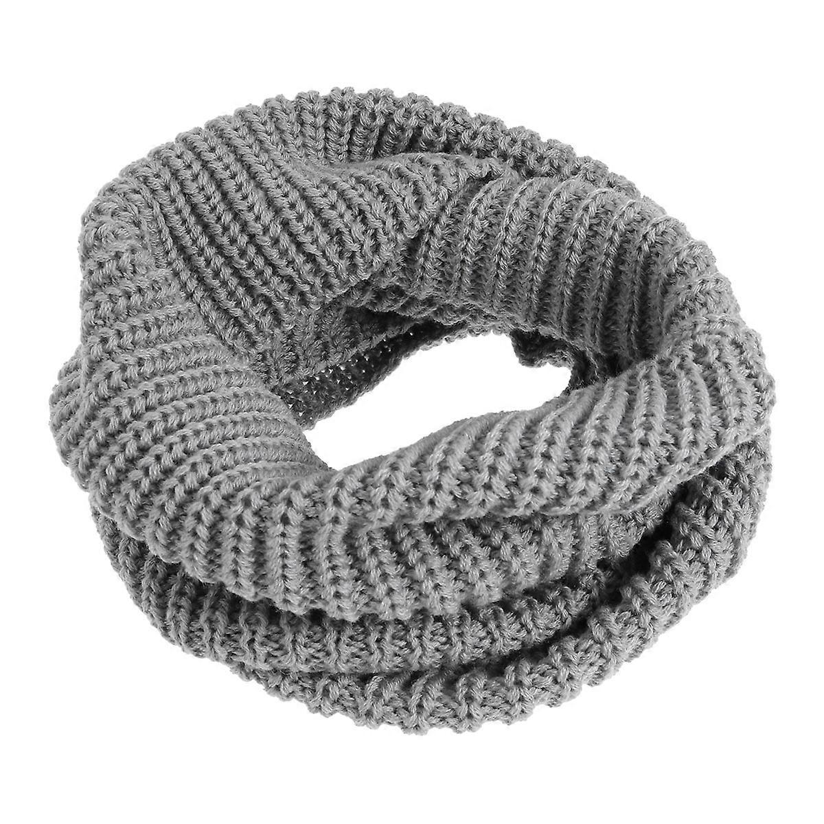 Herren-Halstuch, warmer Strickschal für den Winter, hellgrau