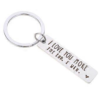 Couple Keyring Chains Stainless Steel Decorative Key Chain Pendant Daily Use Home Keys Car Keys 4X1CM 1Pack