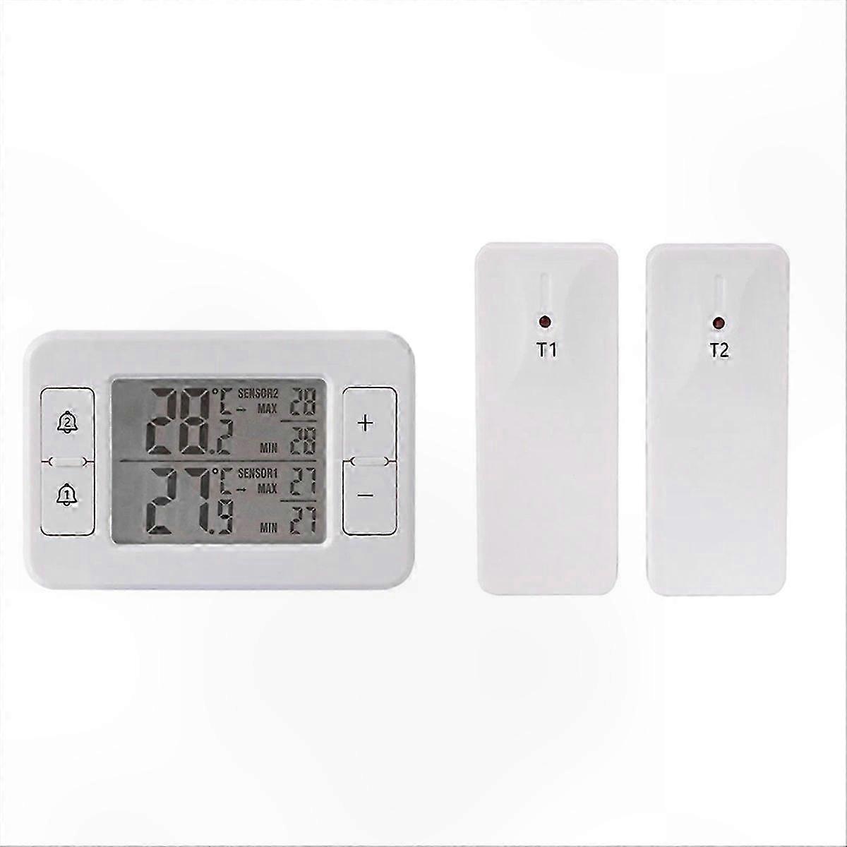 Digital LCD Thermometer with Wireless Transmission and Alarm Function