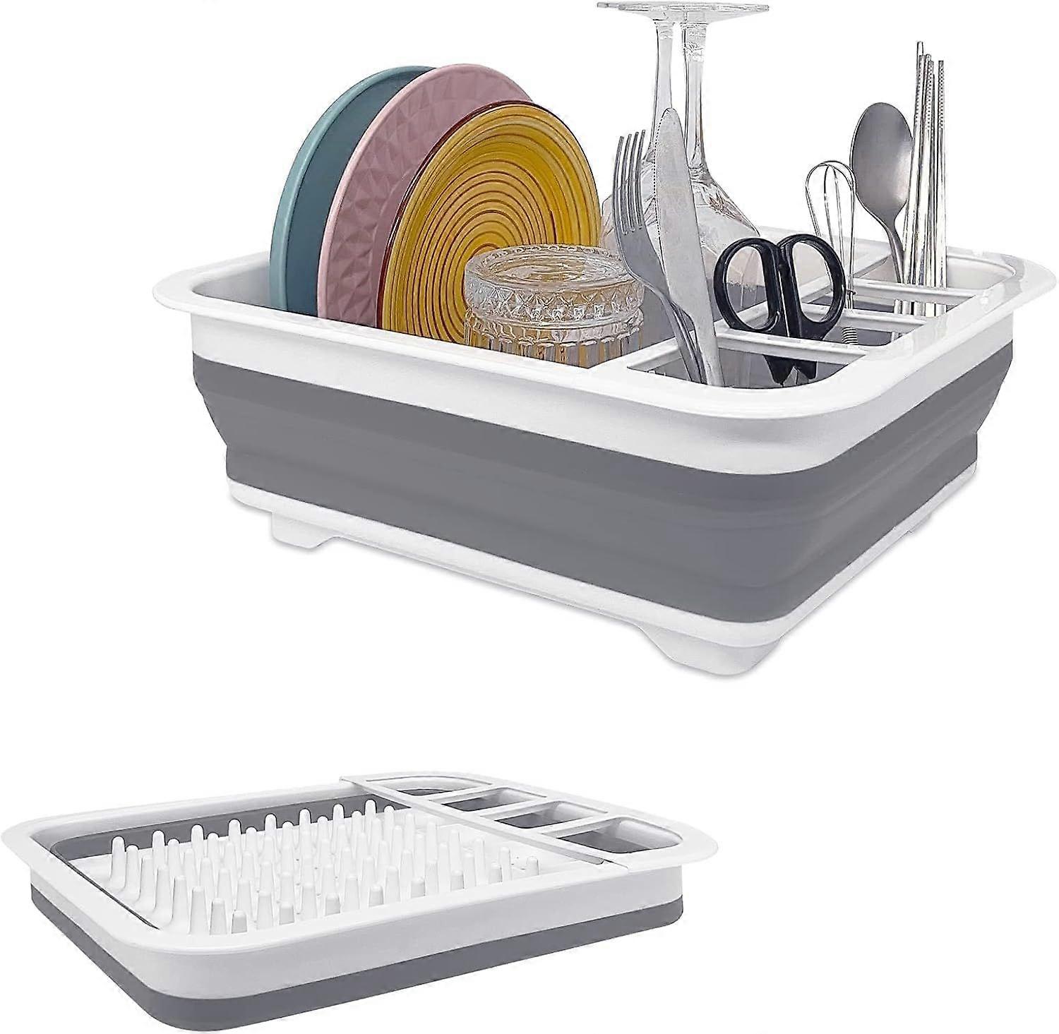 Foldable Drain Rack - Space-saving, foldable design, equipped with multi-functional detachable components - Kitchenware organizer rack