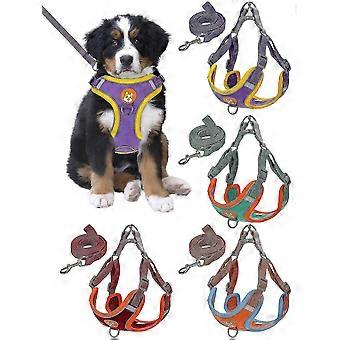 No Pull Dog Harness And Leash Set Adjustable Reflective Pet Vest Harness For Small Medium Dogs (purple,s)