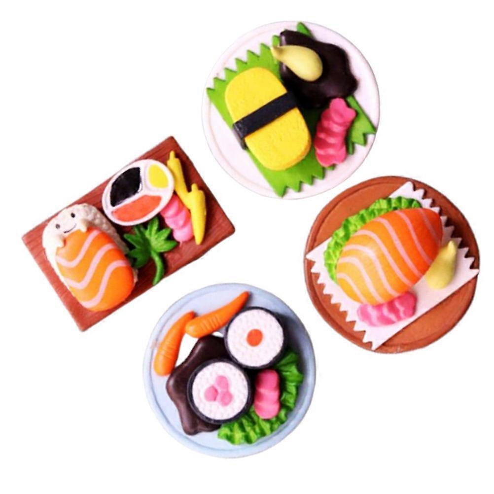 Sushi Display Mini Simulation Sushi Shape Crafts for 4Pcs Decoration