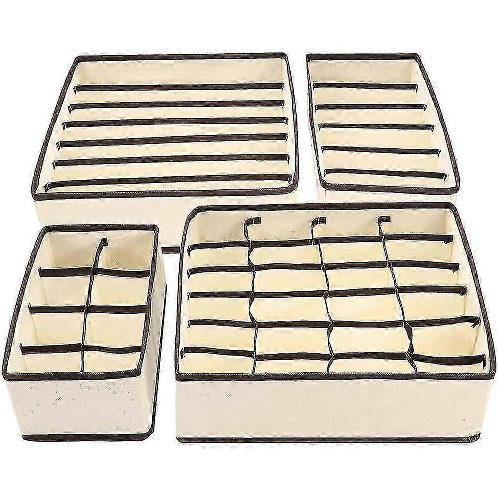 2026PING-4 Pack(different Sizes) Foldable Drawer Organizers