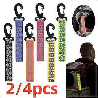 4 stuks Reflektierende Riemen Anhnger Schlsselbund Fr Outdoor Camping Nacht Laufen Radfahren Rugzak Sicherheit Leichte Helle Schlsselanhnger