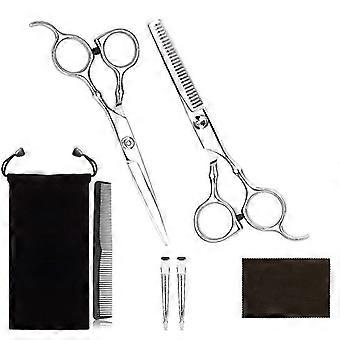 Professionelle Haarschneide Ausdünnungsschere Friseur Flachschere Schere Kit 7 Stück