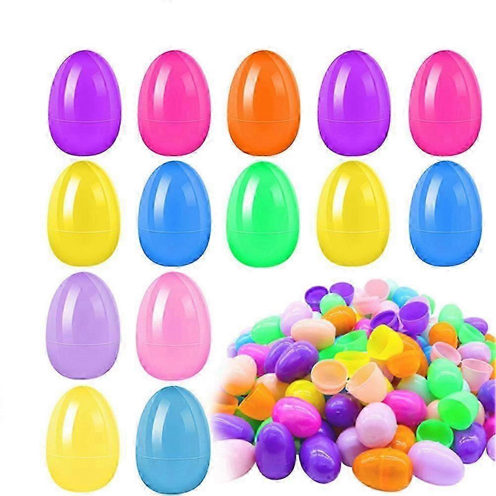 100PCS Plastic Easter Eggs Empty Easter Eggs Fillable Bright Eggs Bulk