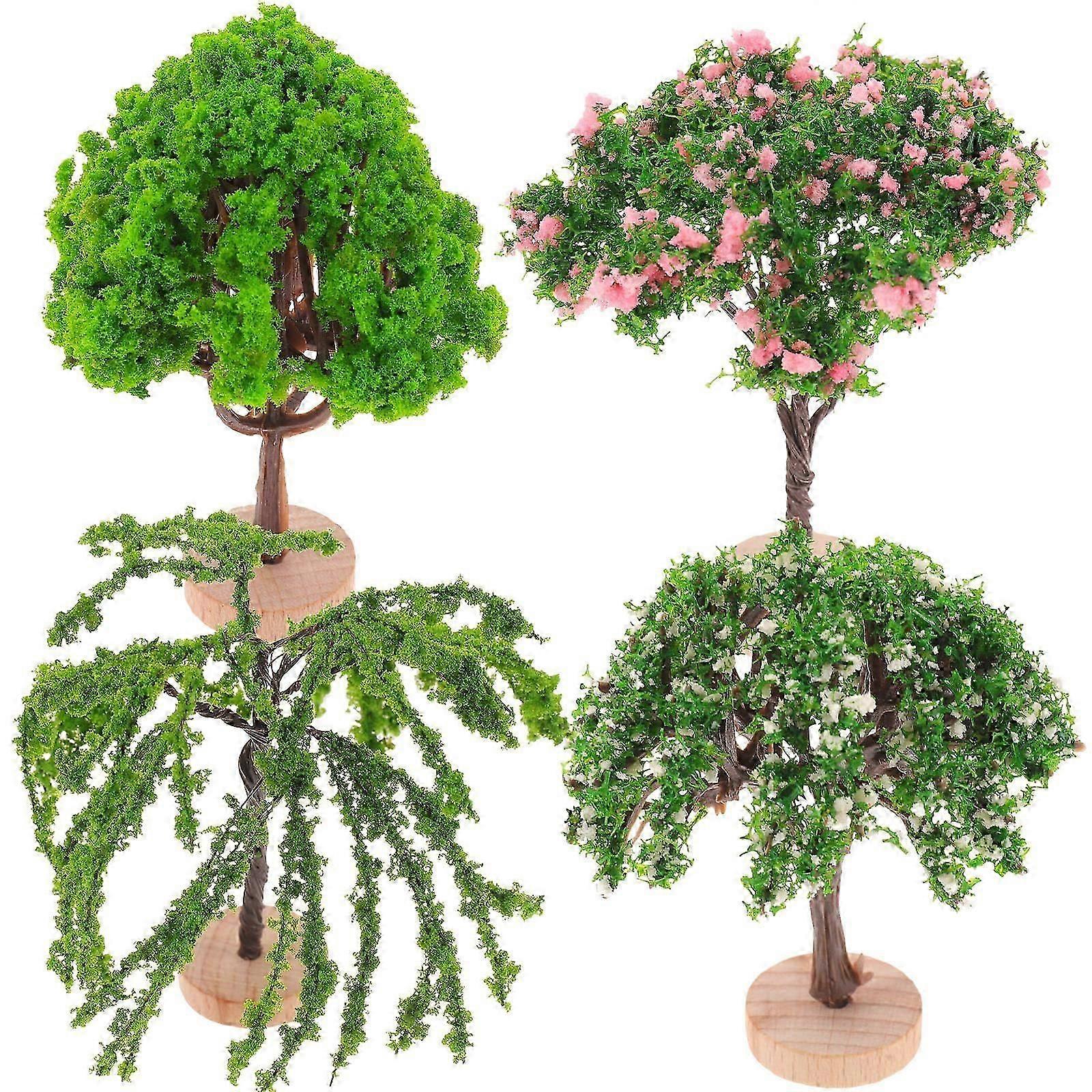 Miniature Tree Model Plastic Trees for Scene Layout 8Pcs Sand Table