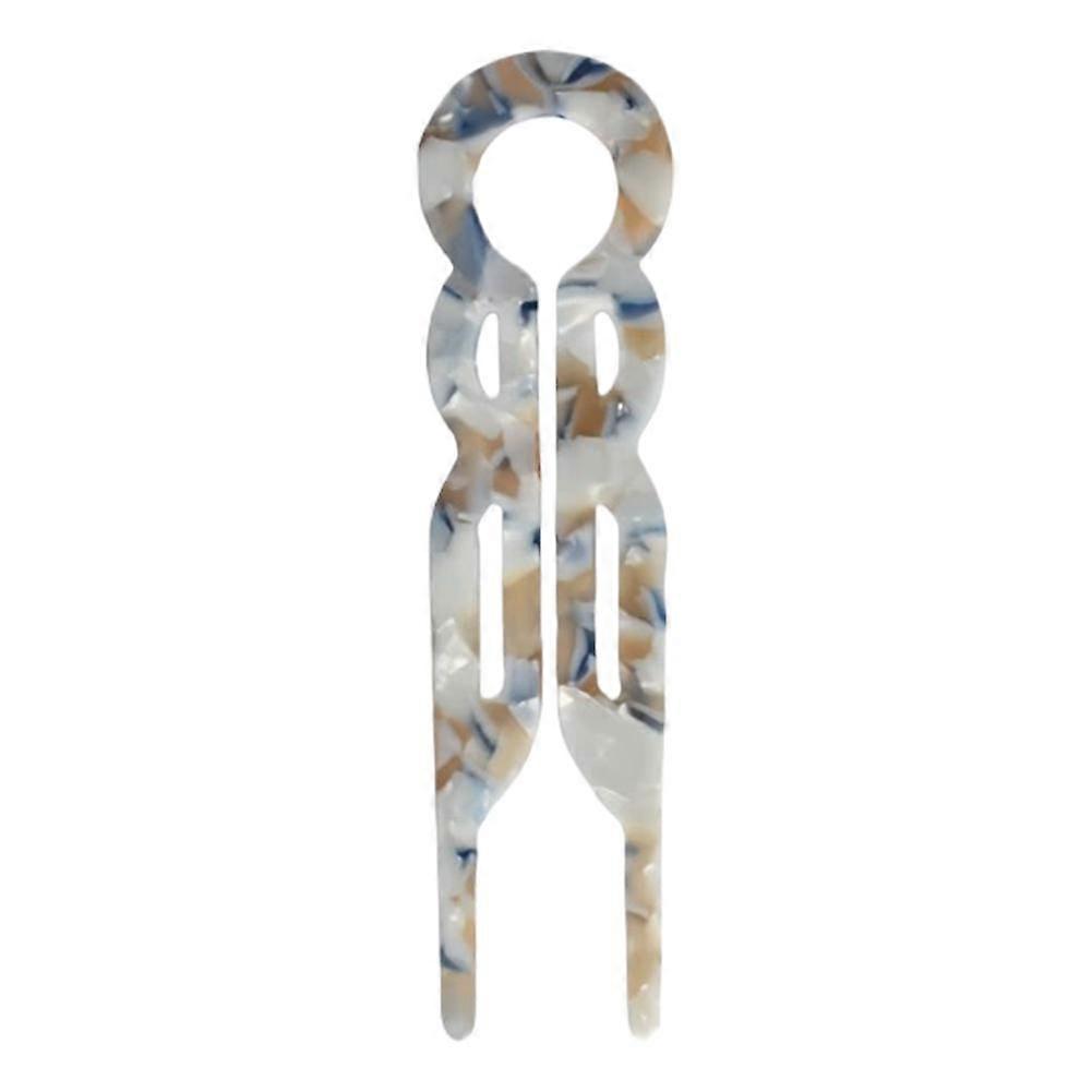 Acetate Hair Fork - U Shape, Smooth Tips, Marbled Pattern, 1 Pack