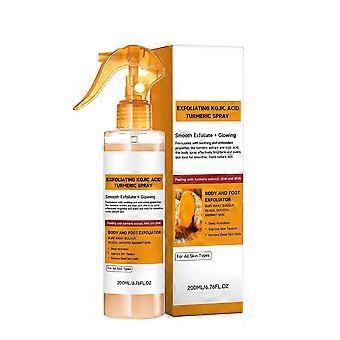 Kojic Acid Turmeric Exfoliating Body Foot Spray, AHA BHA Niacinamide Peel Spray, Remove Dead Skin KP Bumps Fade Dark Spots Even Tone Glowing Skin Care