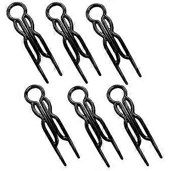 Matte Oval Hair Clips Set of 6, Hollow Minimalist Non-Slip Hairpins for Women Everyday Updos Braids Bun