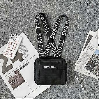 Ny mode herr midjeväska i canvas herrplånbok handväska casual liten telefonbältesväska resor motorcykel hiphop streetwear bröstväska