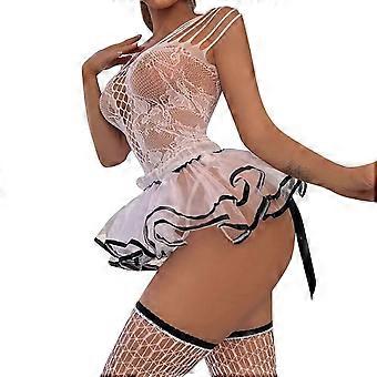 Dames Sexy Babydoll Bodysuit Lingerie Set zwart S