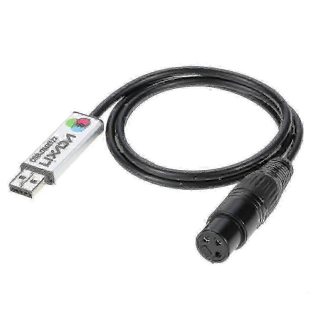 Lixada Usb To Dmx Interface Adapter - Led Dmx512 Computer Pc Stage Lighting Controller Dimmer