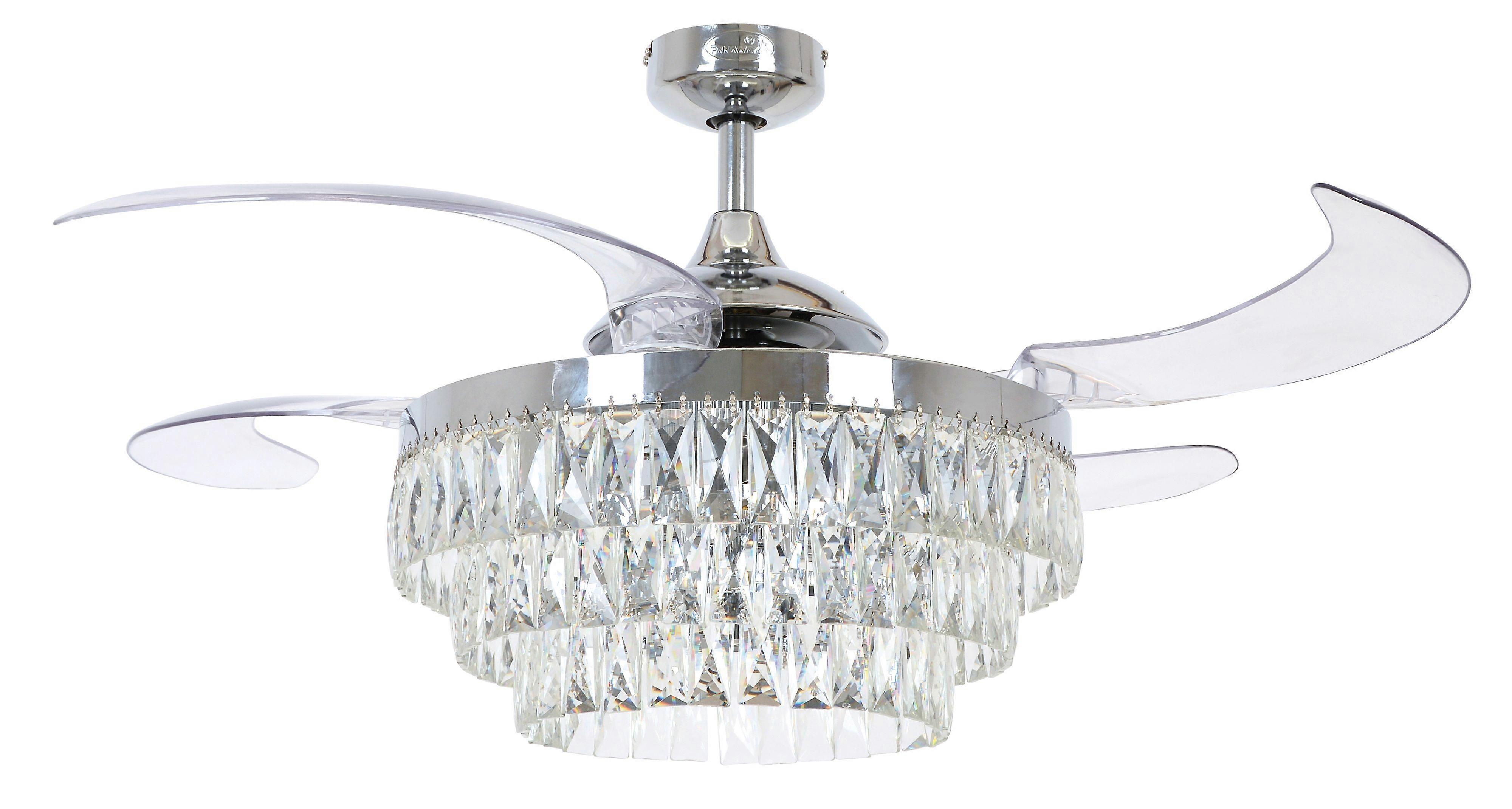 Retractable ceiling fan Fanaway Veil Chrome
