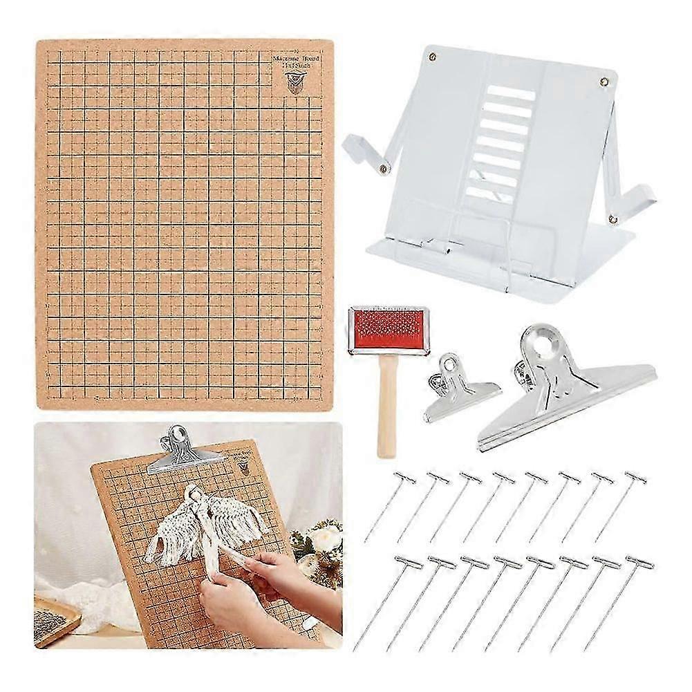 Macrame Board Set, Macrame Board and Metal Adjustable Stand, Macrame Supplies Double Sided Grid Macr