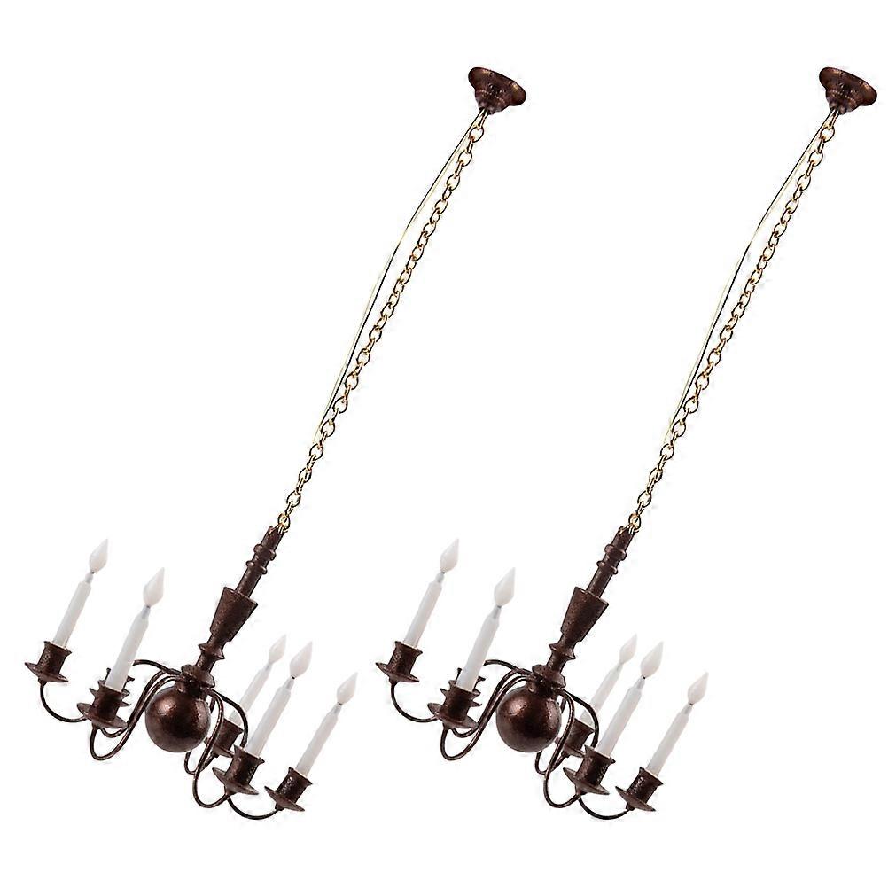 2pcs Tiny Ceiling Lamp Mini Luminous Ceiling Lamp Sand Table Building DIY Material
