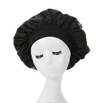 Newly Women's Satin Solid Sleeping Hat Night Sleep Cap Hair Care Bonnet Nightcap For Women Men Unisex Cap