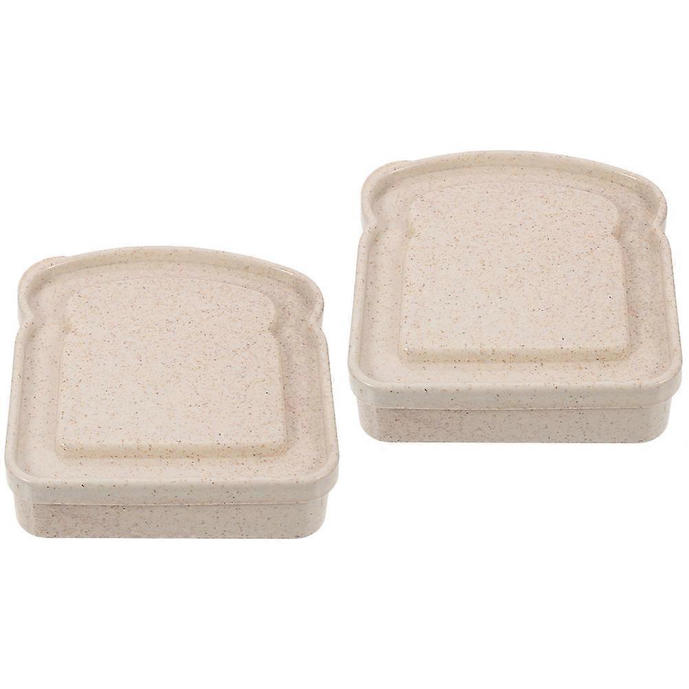 Sandwich Boxes Light Brown Storage Boxes for Storing 6Pcs Snacks and Bread