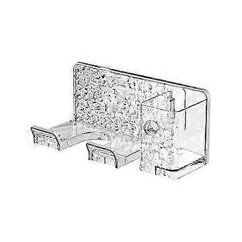 Transparent Silver Wall-Mounted Hair Dryer Holder & Tool Organizer No Drill Bathroom Storage