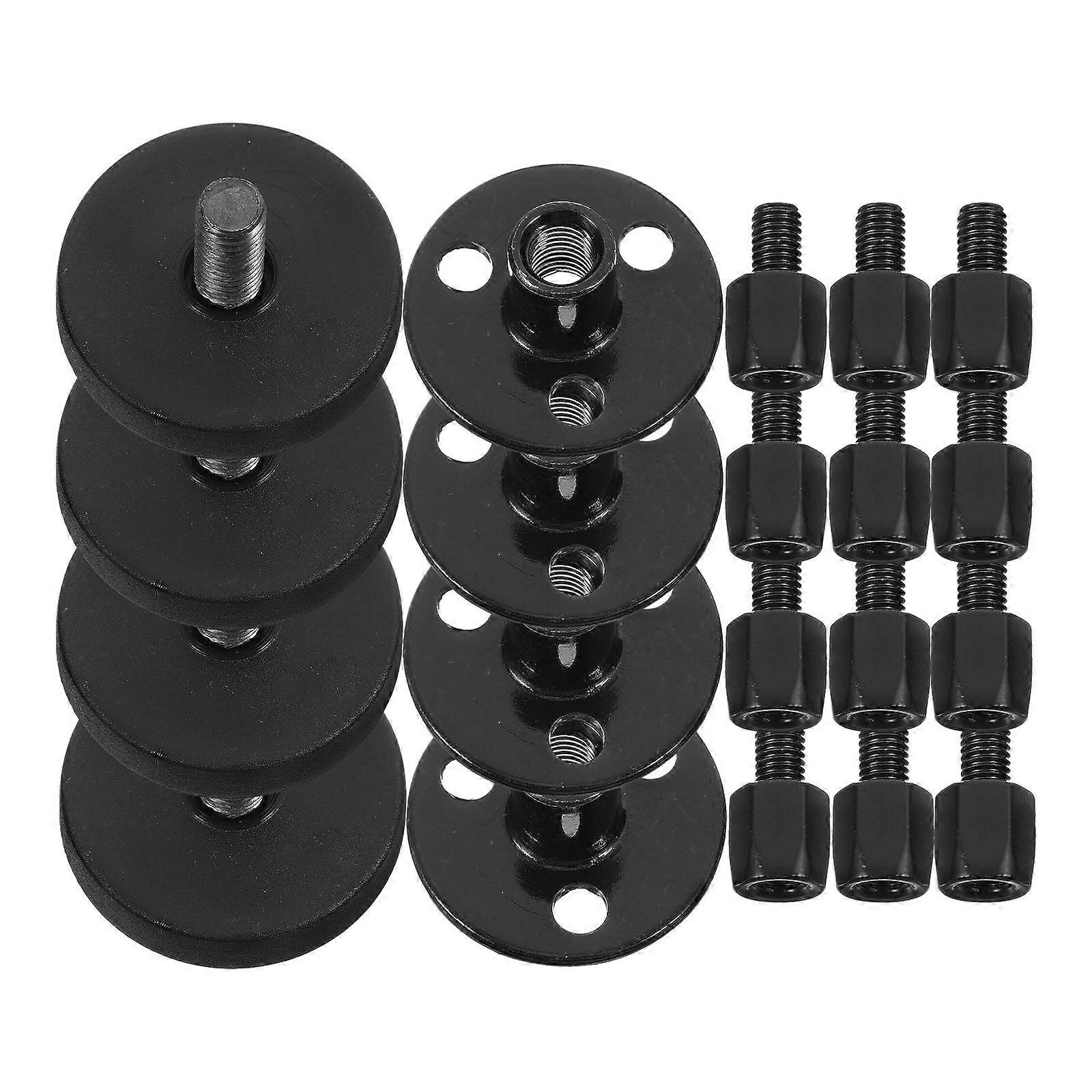 Black Adjustable Bed Headboard Stoppers Bed Frame Fixers 4Pcs