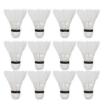 12pcs Badminton Shuttlecocks Professional Training Balls Durable Feather Shuttlecocks for Sports Practice and Competition Use UX